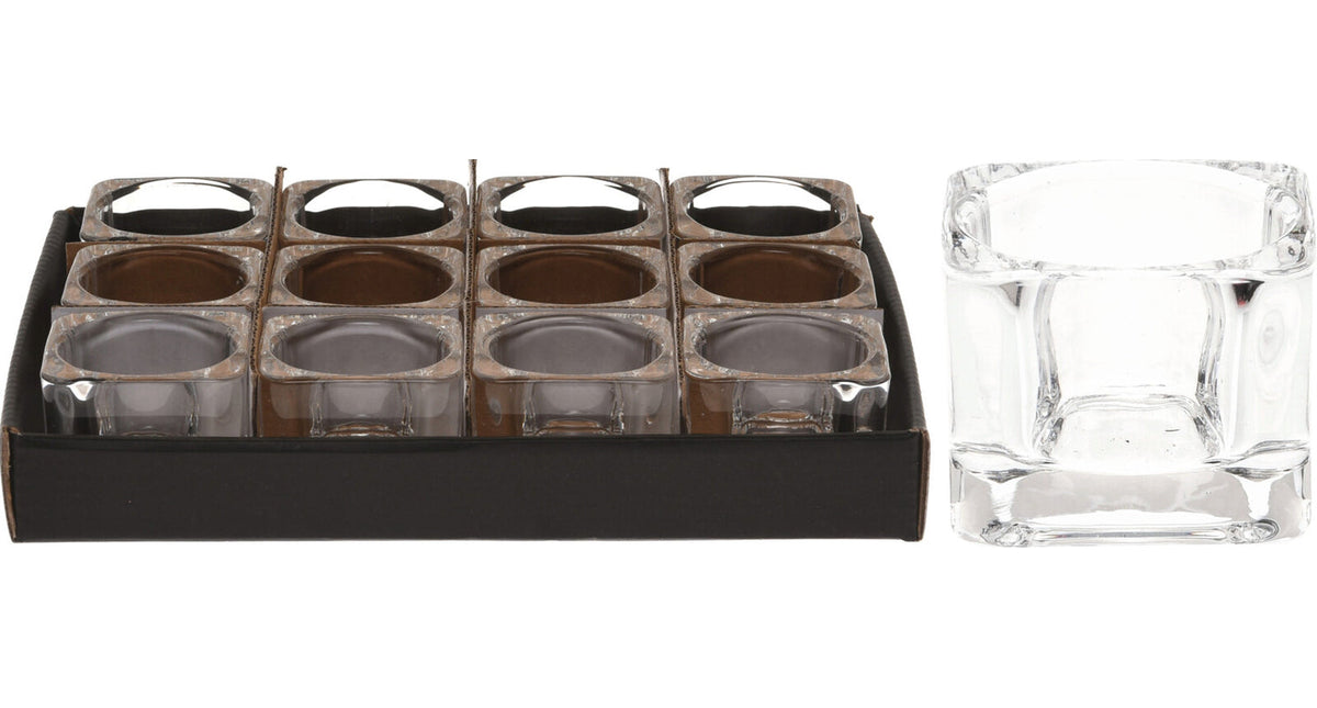 Theelichthouder glas helder 3x3x3cm