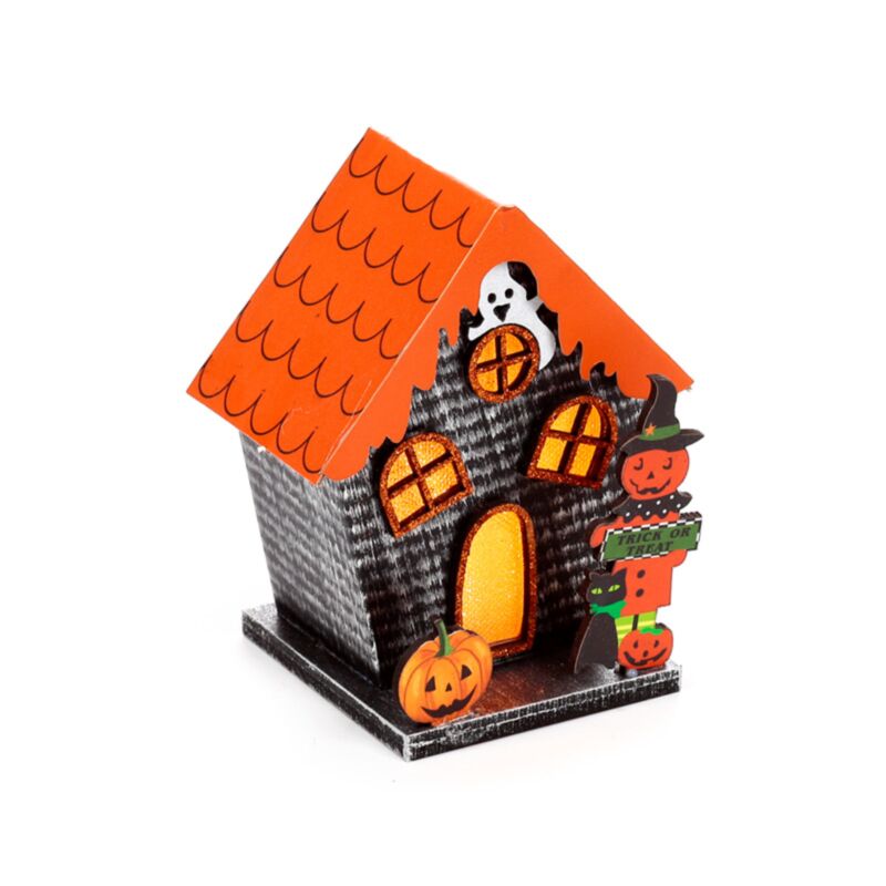 Gruselige Süßes oder Saures Kürbishaus-Halloween-LED-Dekoration