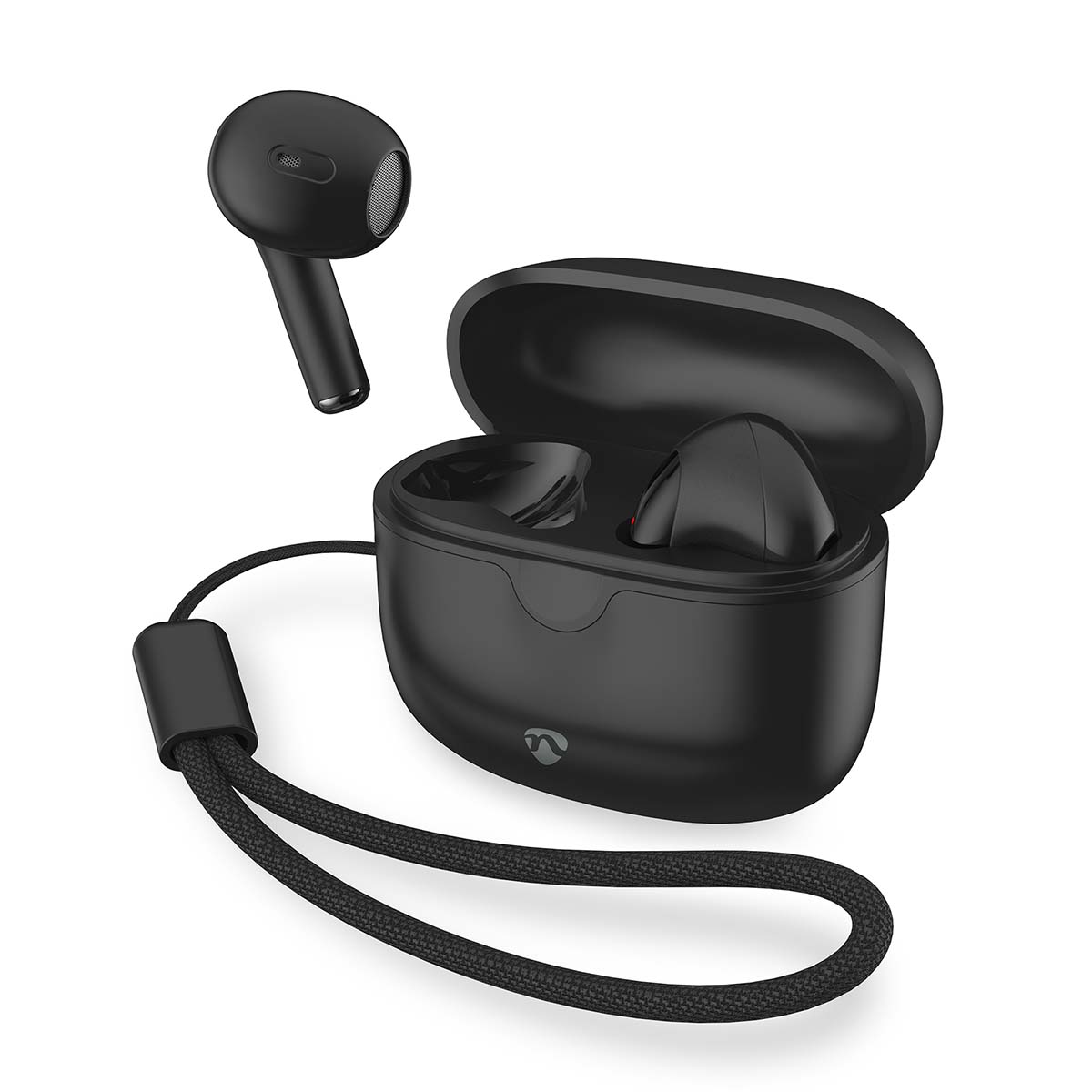 Komplett kabellose Nedis-Ohrhörer | Bluetooth® | maximale Akkulaufzeit: 16 Stunden | Touch-Steuerung | Ladekoffer | kabellose Ladehülle | schwarz - hpbt2400bk
