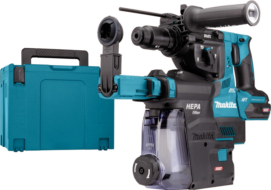 Makita hr004gz02 40v max Kombihammer | sds-plus | ohne Akkus und Ladegerät, in Mbox mit Staubabsaugung - hr004gz02