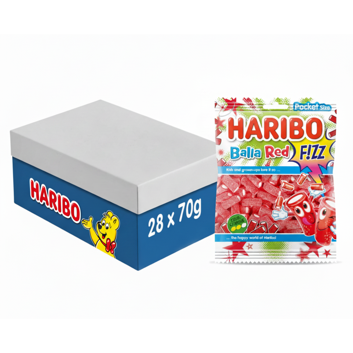 Haribo Balla Red Sprudelbeutel (28x70gr)