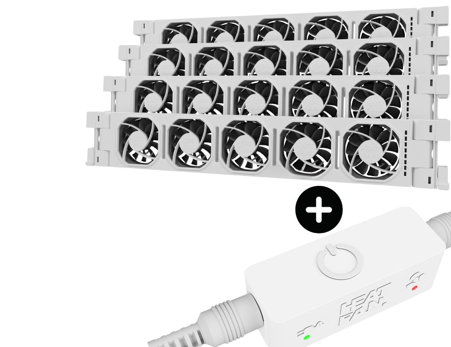 Heatfan 5 - Kühlerlüfter Quattro - Weiß + Berührungssensor