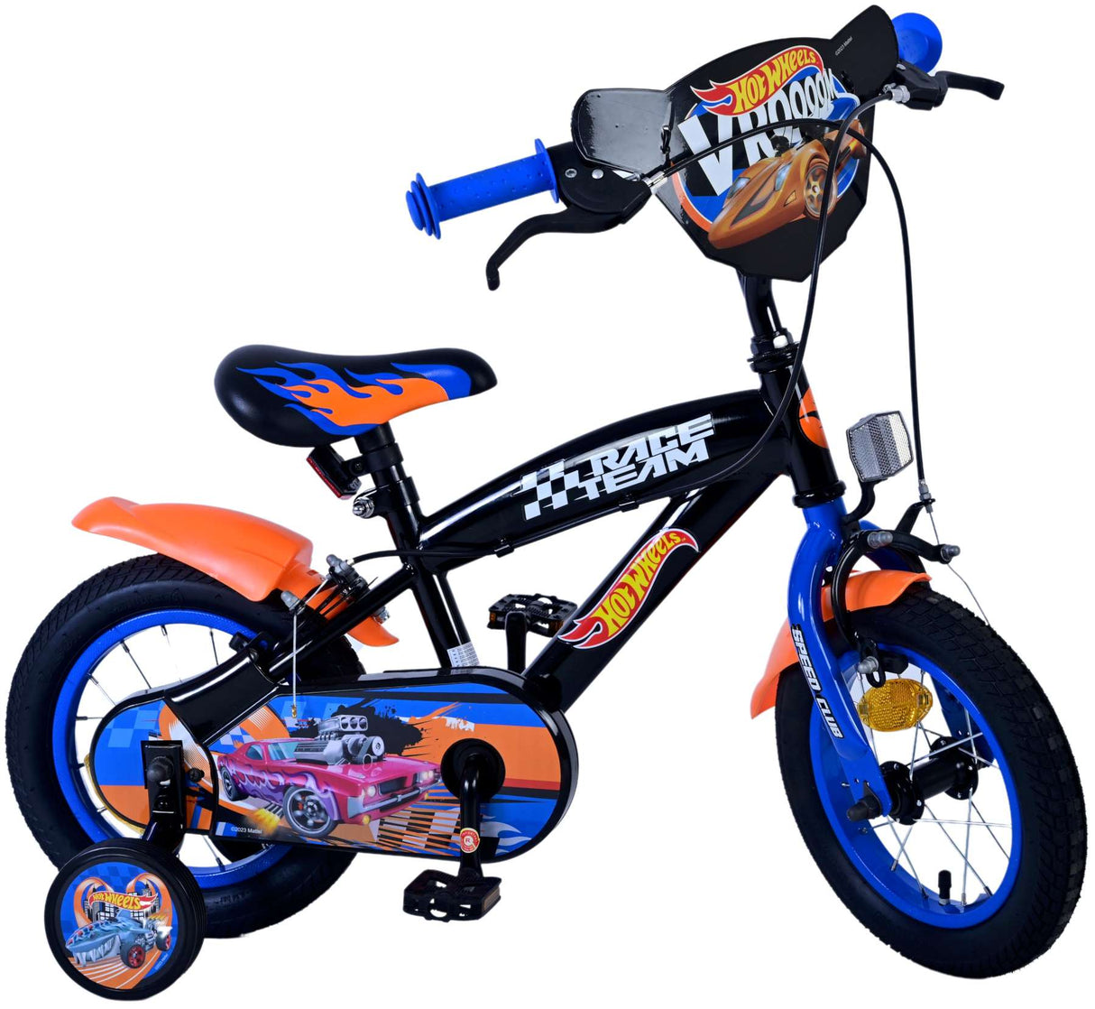 Heta Wheels Children's Bike Boys 12 tum Black Orange Blue Two Hand Brakes