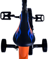 Hot wheels kinderfiets - jongens - 12 inch - zwart oranje blauw - twee handremmen