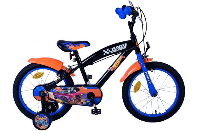 Hot Wheels Kinderfiets Jongens 16 inch Zwart Oranje Blauw Twee handremmen