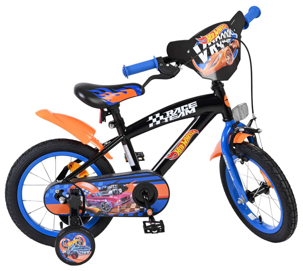 Heiße Räder Hot Wheels Kinderfahrrad - Jungen - 14 Zoll - Schwarz Orange Blau