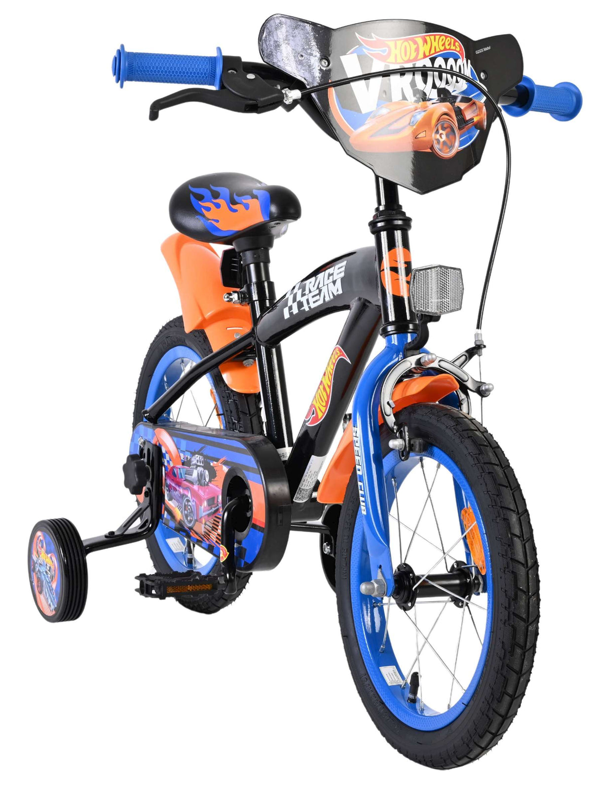 Heiße Räder Hot Wheels Kinderfahrrad - Jungen - 14 Zoll - Schwarz Orange Blau