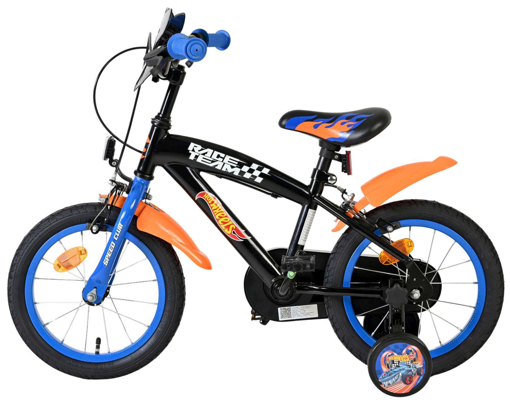 Heiße Räder Hot Wheels Kinderfahrrad - Jungen - 14 Zoll - Schwarz - Zwei Handbremsen