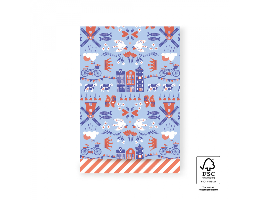 Geschenktüten von House of Products – Holland – orangefarbene Streifen – 17 x 25 cm – 200 Stück