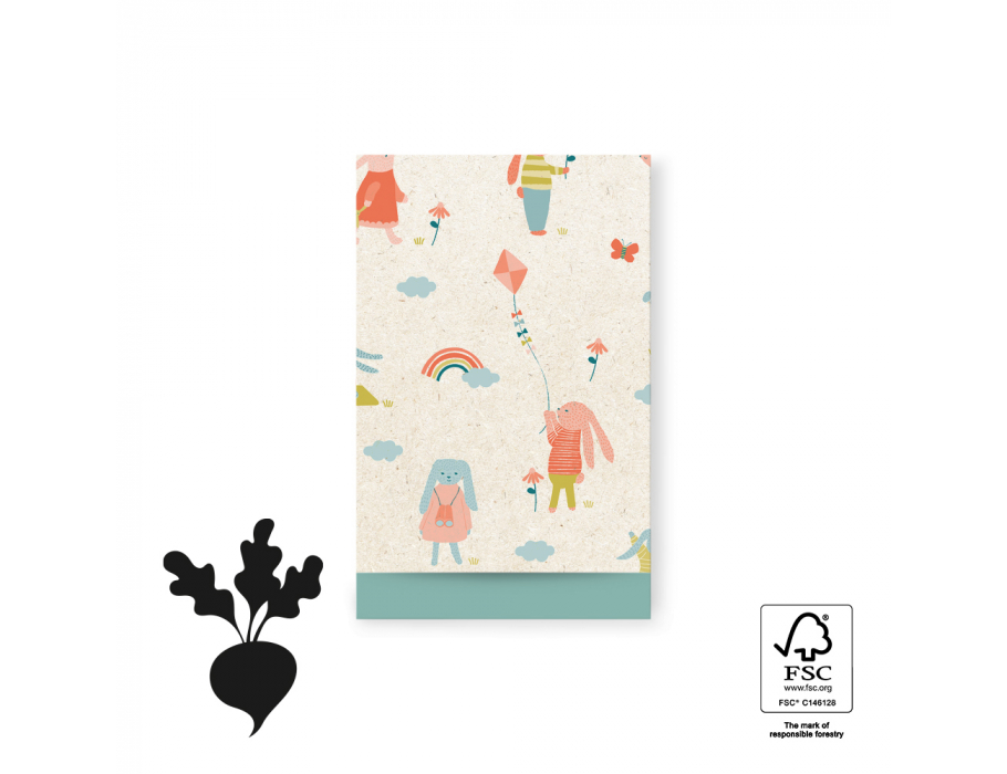 Haus der Produkte Geschenktüten - süßer Hasen - Misty Green - 17x25cm - 200st