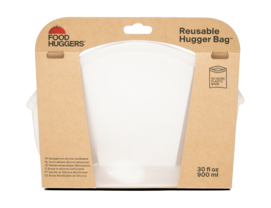 Wiederverwendbarer Aufbewahrungsbeutel von Food Huggers – 900 ml – transparent