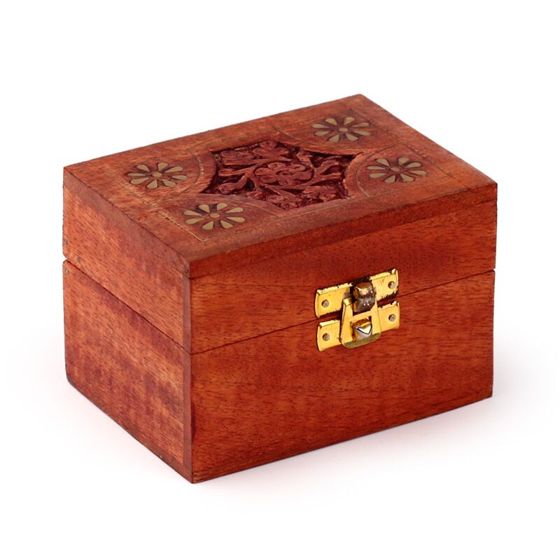 Box mit ätherischen Ölen aus Mangoholz (für 6 Flaschen – Design 2)