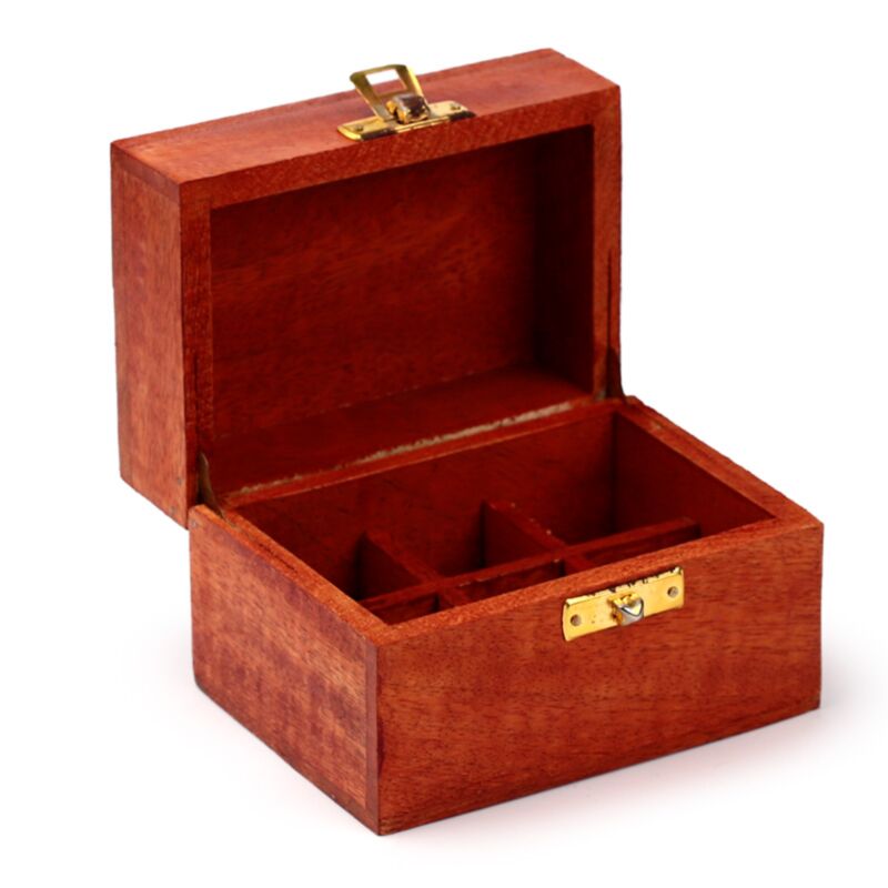 Box mit ätherischen Ölen aus Mangoholz (für 6 Flaschen – Design 2)