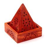 Pyramiden-Räucherstäbchenhalter aus Mangoholz, Kegel, Blumenformteile