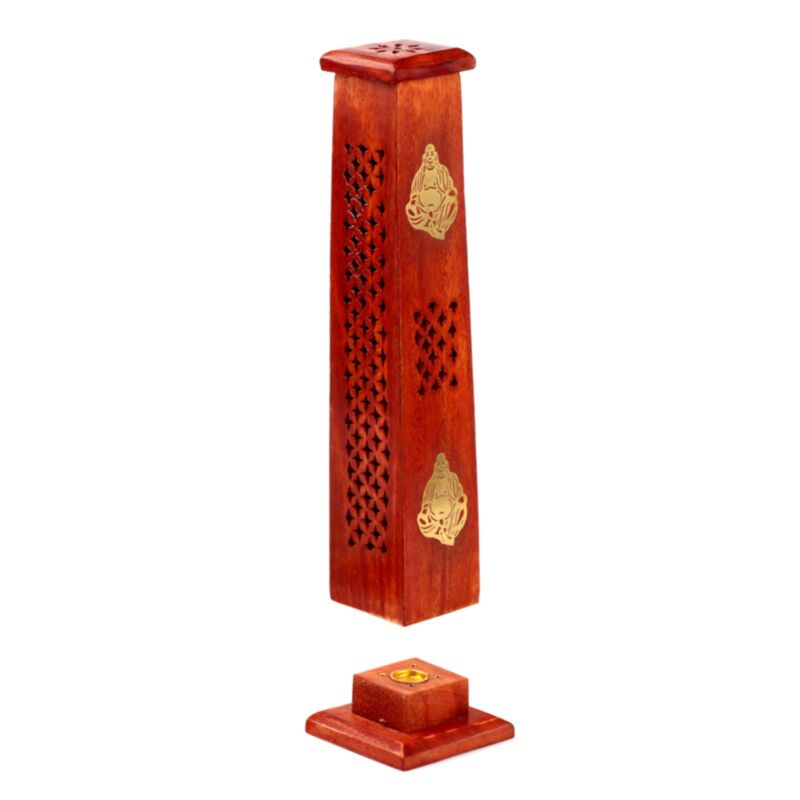 Räucherstäbchenhalter aus Mangoholz, chinesischer Buddha