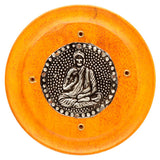 Runder Buddha-Räucherstäbchenhalter aus Mangoholz