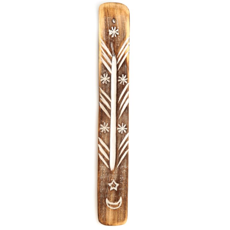 Mondstern-Räucherstäbchenhalter aus Mangoholz