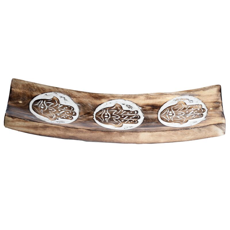 Hamsa-Räucherstäbchenhalter aus Mangoholz