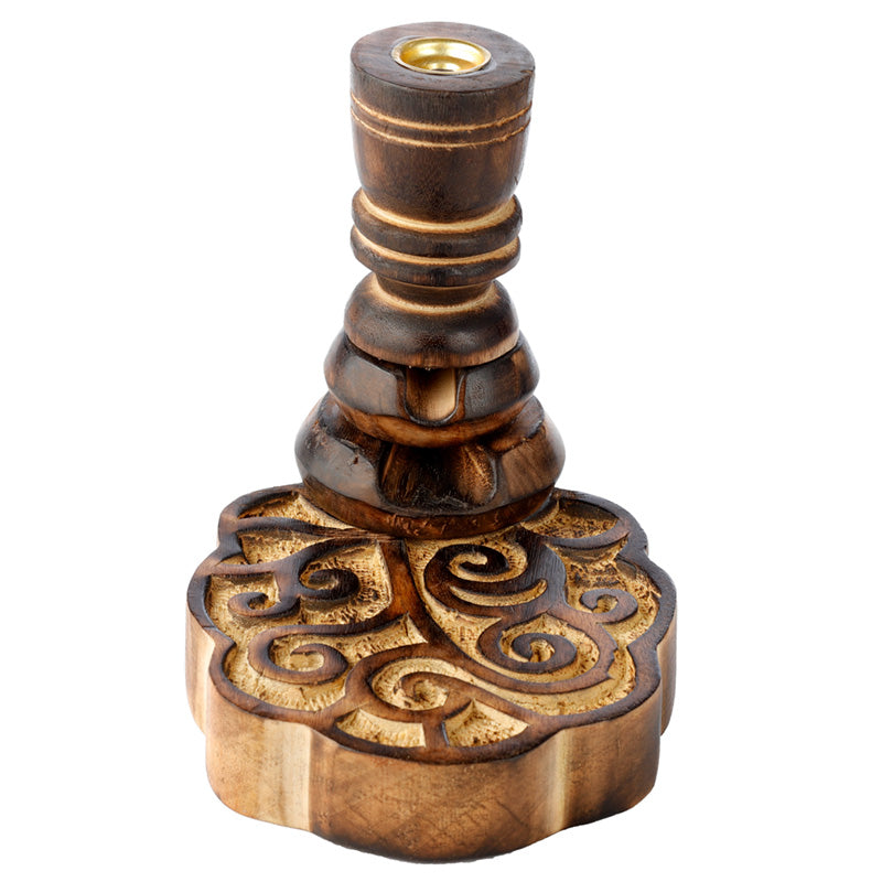 Happy Tree Rückfluss-Räucherstäbchenhalter aus Mangoholz