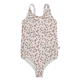 Leopard | Khakifarbener UV-Badeanzug für Mädchen
