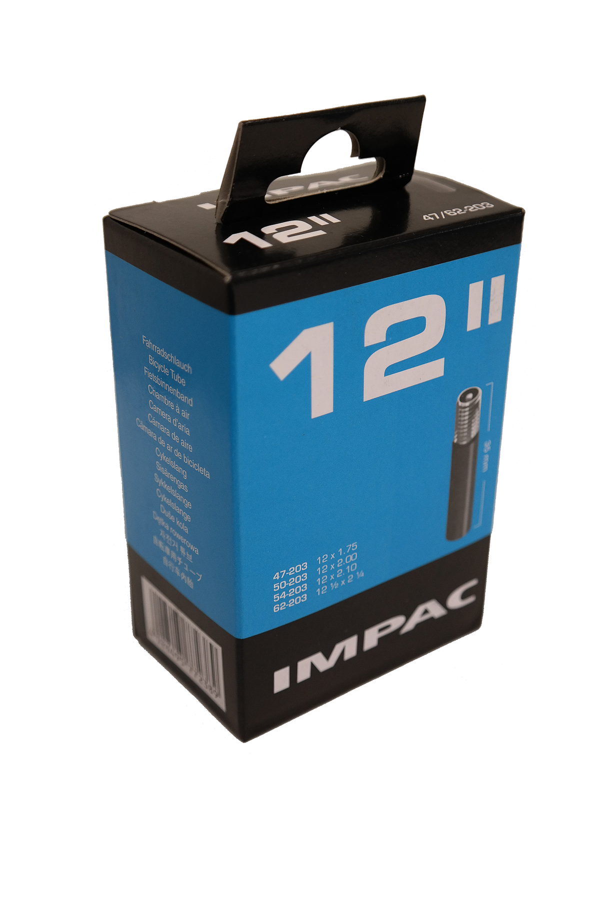 Impac Innenrohr (von Schwalbe) AV12 12x1.75 2.35 Etro 47 62-203, Ventil: Schrader Auto 35 mm