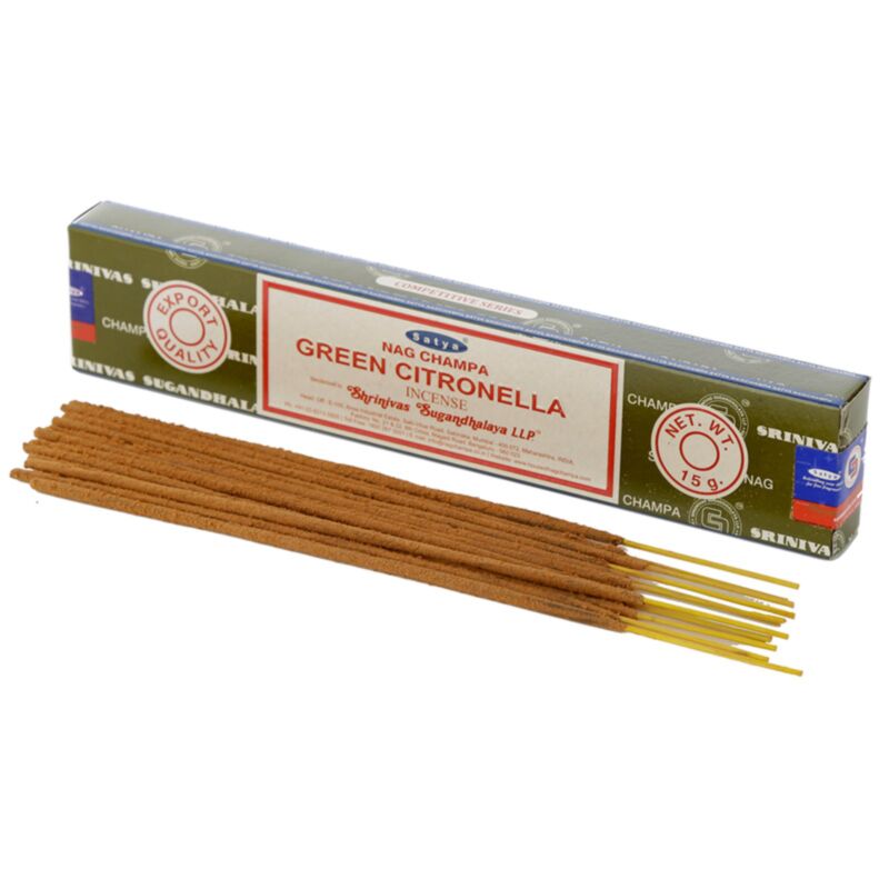 01356 grüne Citronella – Satya Nag Champa Räucherstäbchen