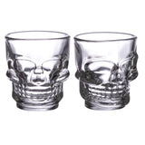 2 Schnapsgläser aus Glas (60 ml) – Totenkopf