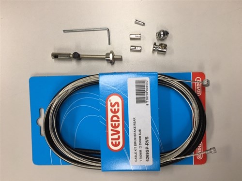 Kabelset Eledes Trommelbremse 1,70 m 2,35 m Edelstahl schwarz schwarz