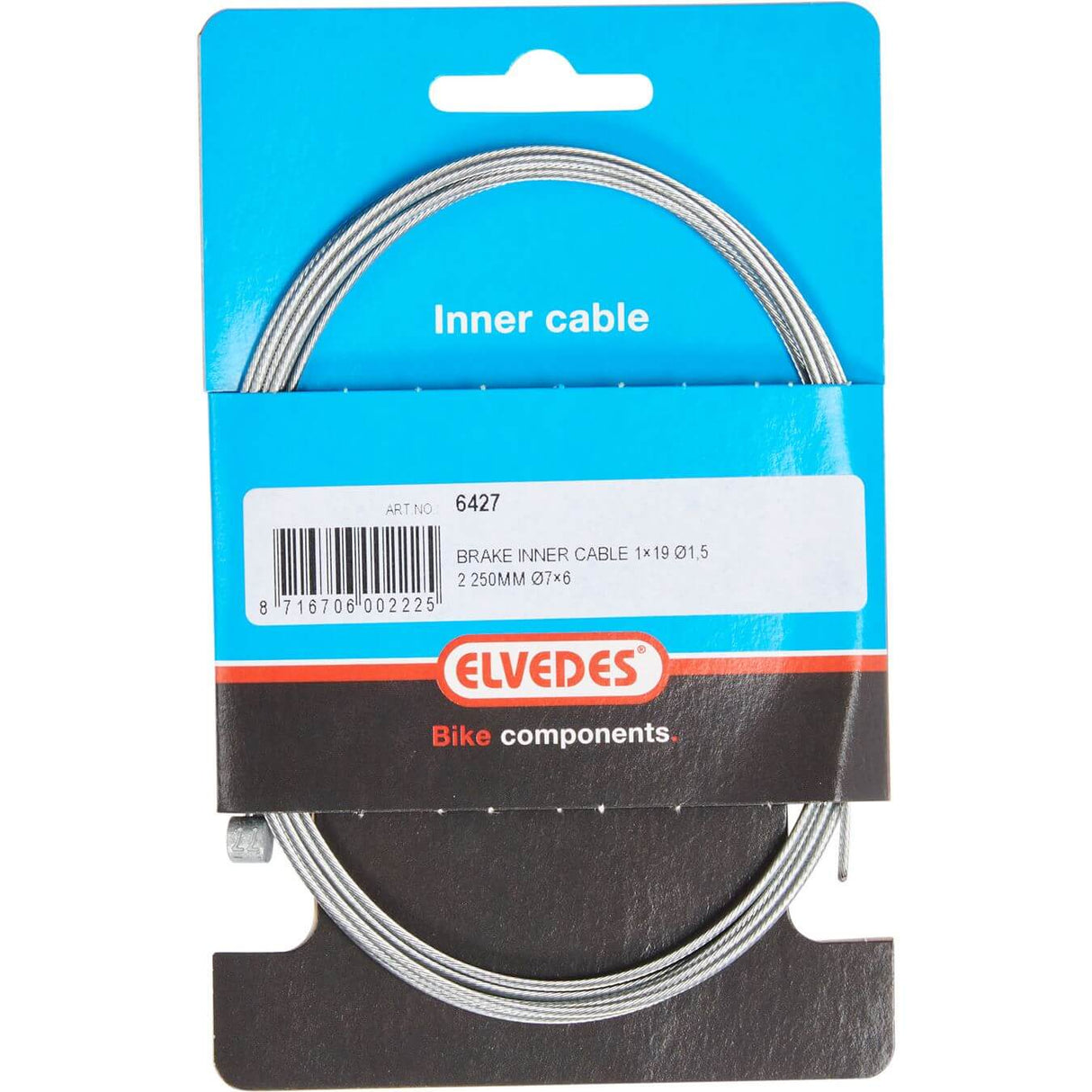 Elvedes Bremsinnenzug 2250 mm verzinkt ø1,5 mm T-Nippel (auf Karte)