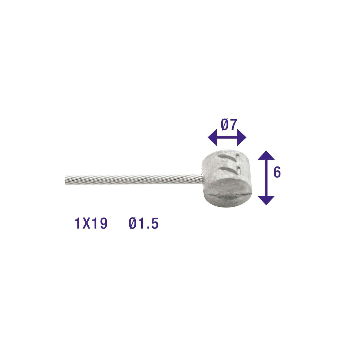 Elvedes Bremsinnenzug 2250 mm verzinkt ø1,5 mm T-Nippel (auf Karte)