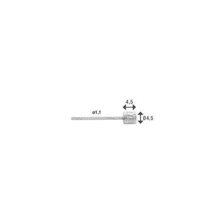 Inneres Kabelschalter 2250 mm Edelstahl Slick Ø1.1mm N-Nipple (100 Stück)