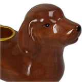 Kersten kandelaar dachshund dolomite bruin 19.8x7x13.7cm