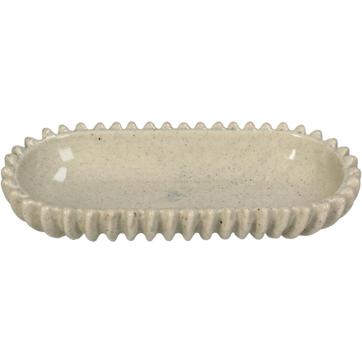 Kersten schaal keramiek beige 26.5x12.5x4.5cm