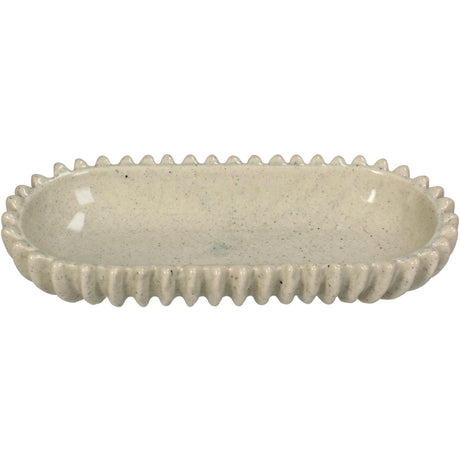 Kersten schaal keramiek beige 26.5x12.5x4.5cm