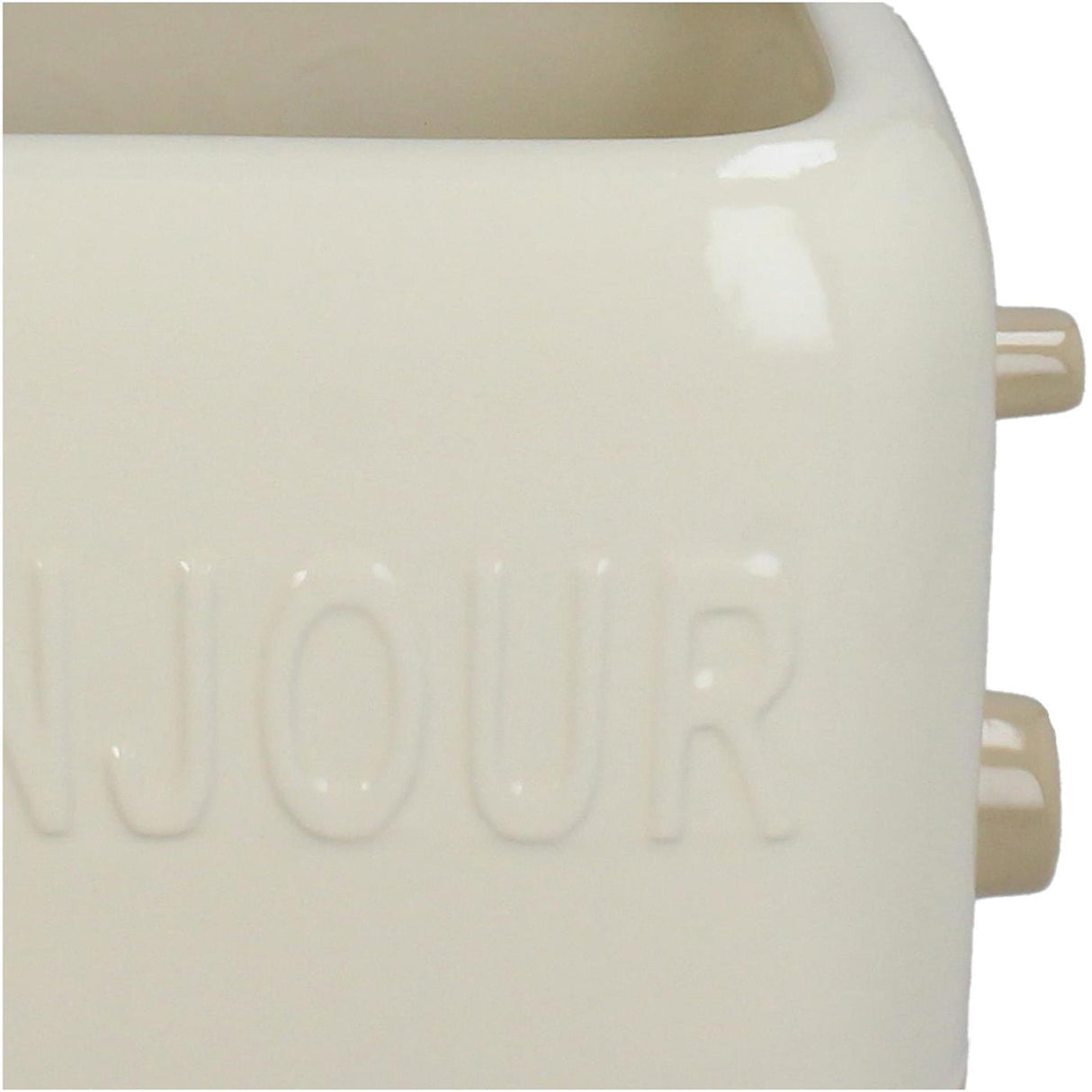 Kersten bloempot toaster fijn aardewerk ivory 22.6x13x17cm