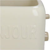 Kersten bloempot toaster fijn aardewerk ivory 22.6x13x17cm