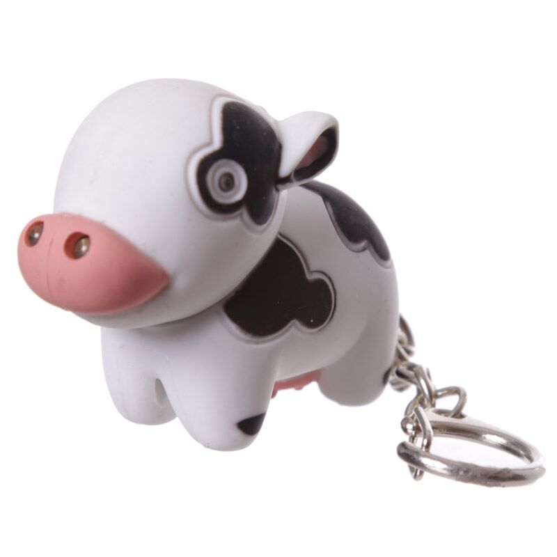 Bauernhof-Kuh-Schwein-LED-Schlüsselanhänger