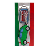 Fiat 500 Schlüsselanhänger aus grünem PVC