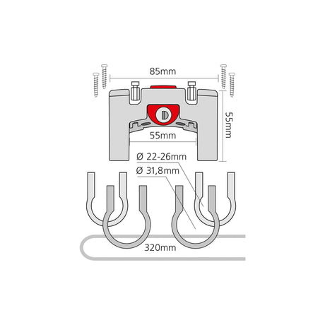 Klickfix Lenkeradapter universal mit Schloss