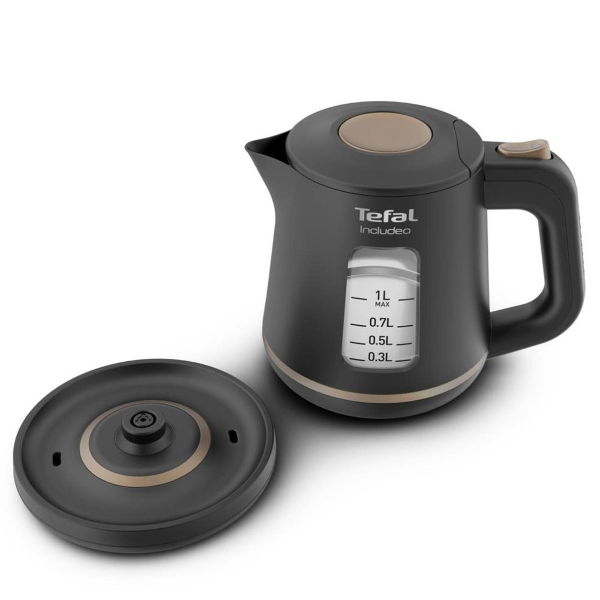 Tefal includeo Wasserkocher 1 Liter 2400 W kabellos schwarz