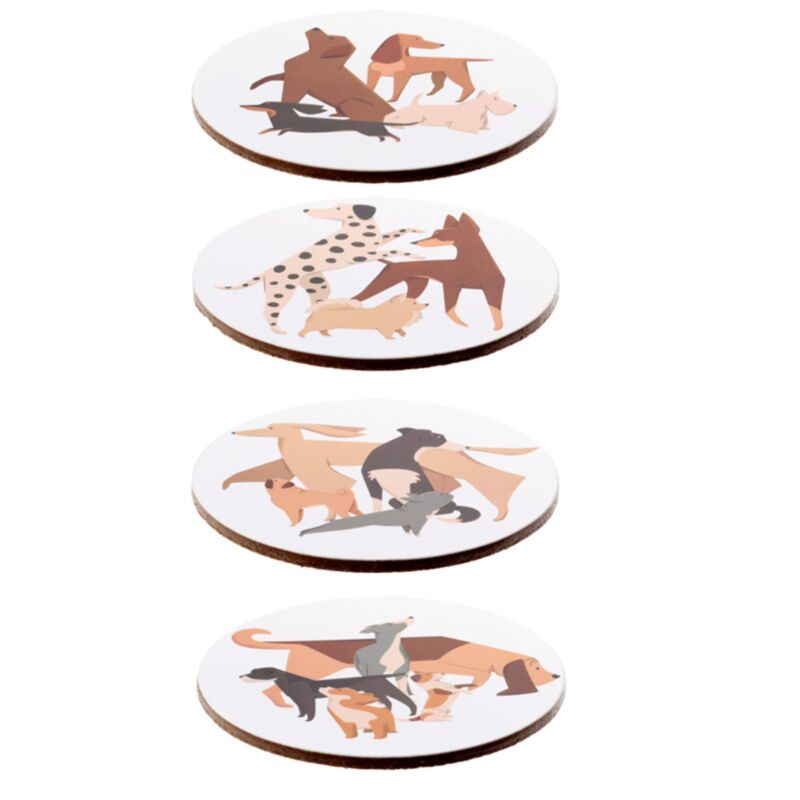 Barks Dog-Set mit 4 Untersetzern