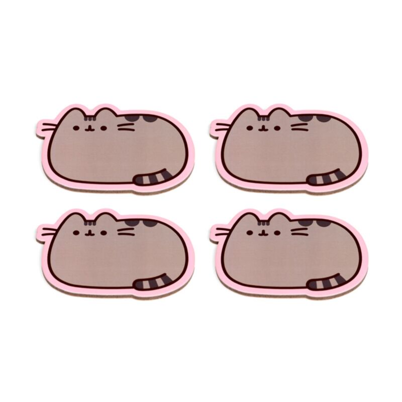Pusheen die Katze, Set mit 4 geformten Untersetzern