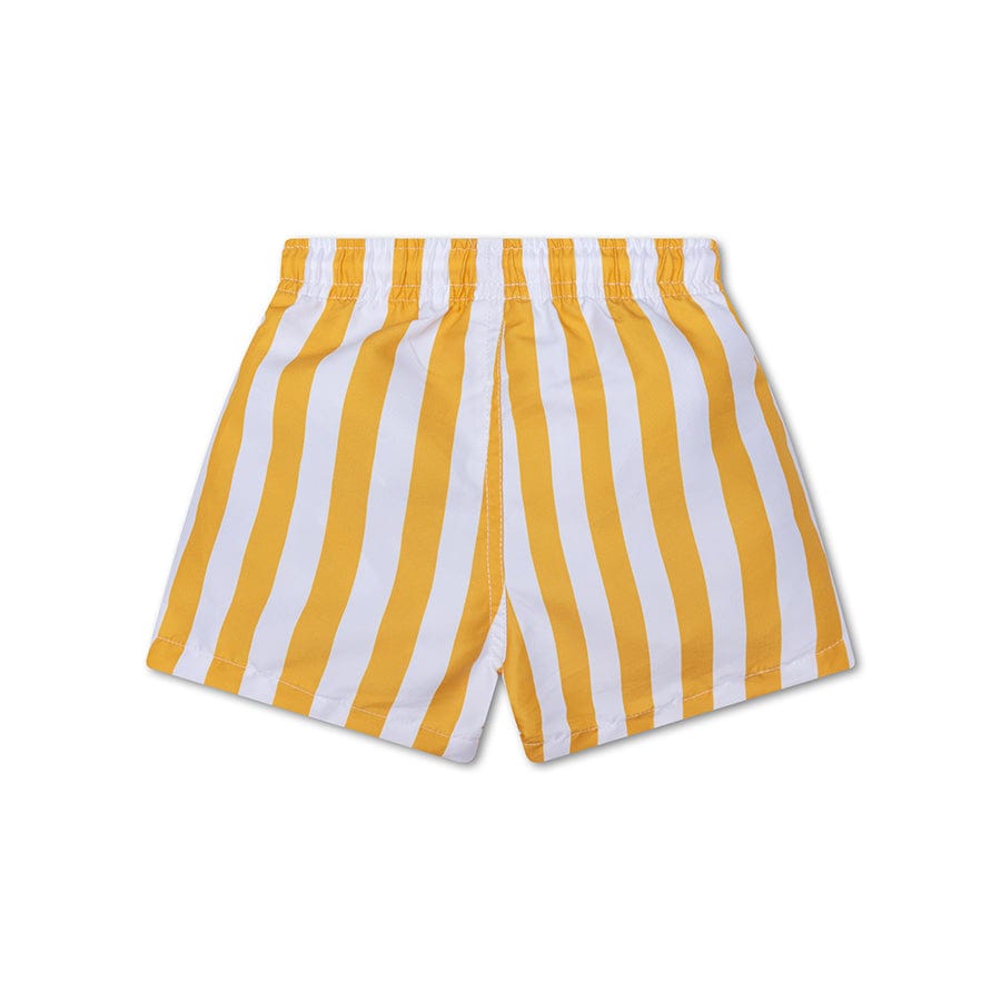 Fluss | Gelbe weiße UV-Badehose für Jungen
