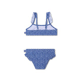 Leopard | Blauer UV-Bikini für Mädchen