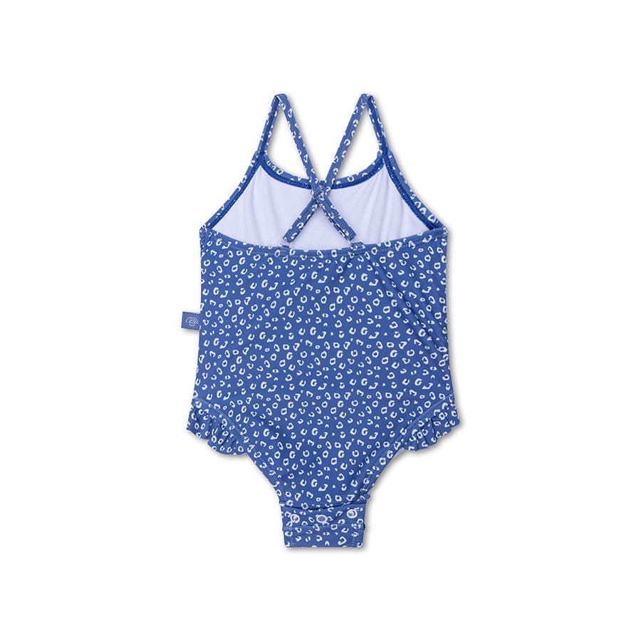 Leopard | Blauer UV-Badeanzug für Mädchen
