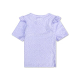 Leopard | Lila UV-Badeshirt mit kurzen Ärmeln