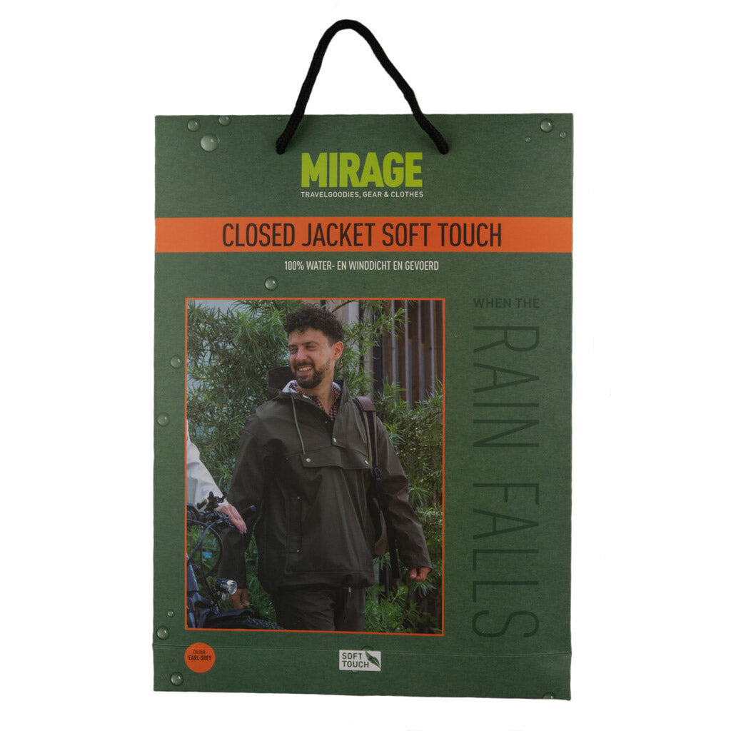 Mirage Regenjas Rainfall Closed Jacket maat XL gemaakt van polyester soft touch earl grey