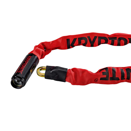 Kryptonite Keeper 785 Kette mit integriertem Schloss – Fahrradkettenschloss – Fahrradschloss mit Kette für Elektrofahrrad – 85 cm – Stahl – Rot