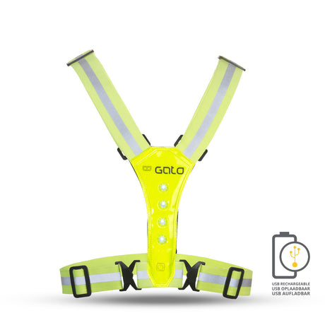 Outwet Safer sport vest led usb neongeel one size