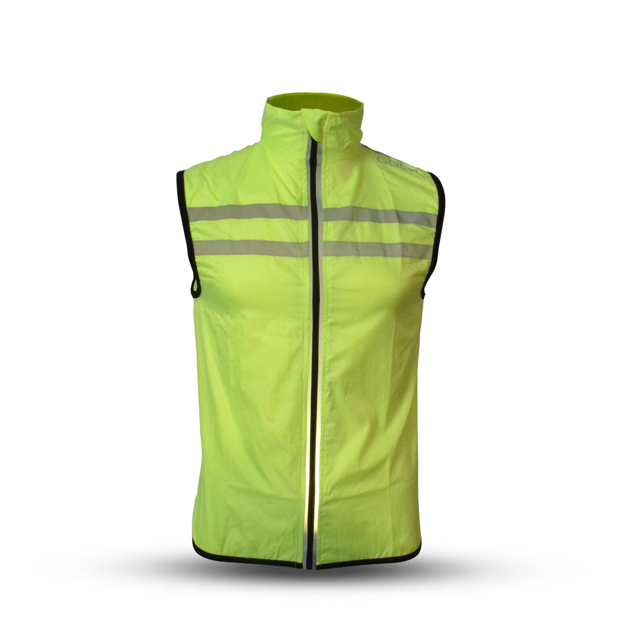 Außenwind Breaker Mesh Weste USB LED neeongeel Größe xs